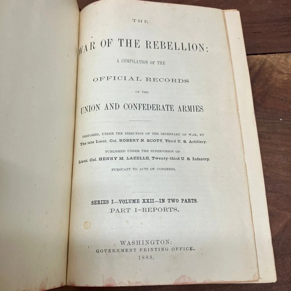 War of the Rebellion Vol XXII Part II Correspondence 1888 Civil War GPO